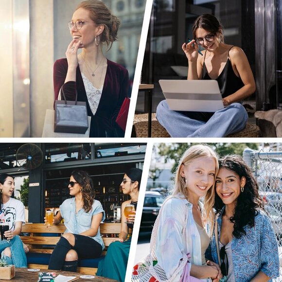 Gold Hoop Earrings for Women Chunky 14K Gold Plated Lightweight Jewelry Gift - Picture 5 of 6